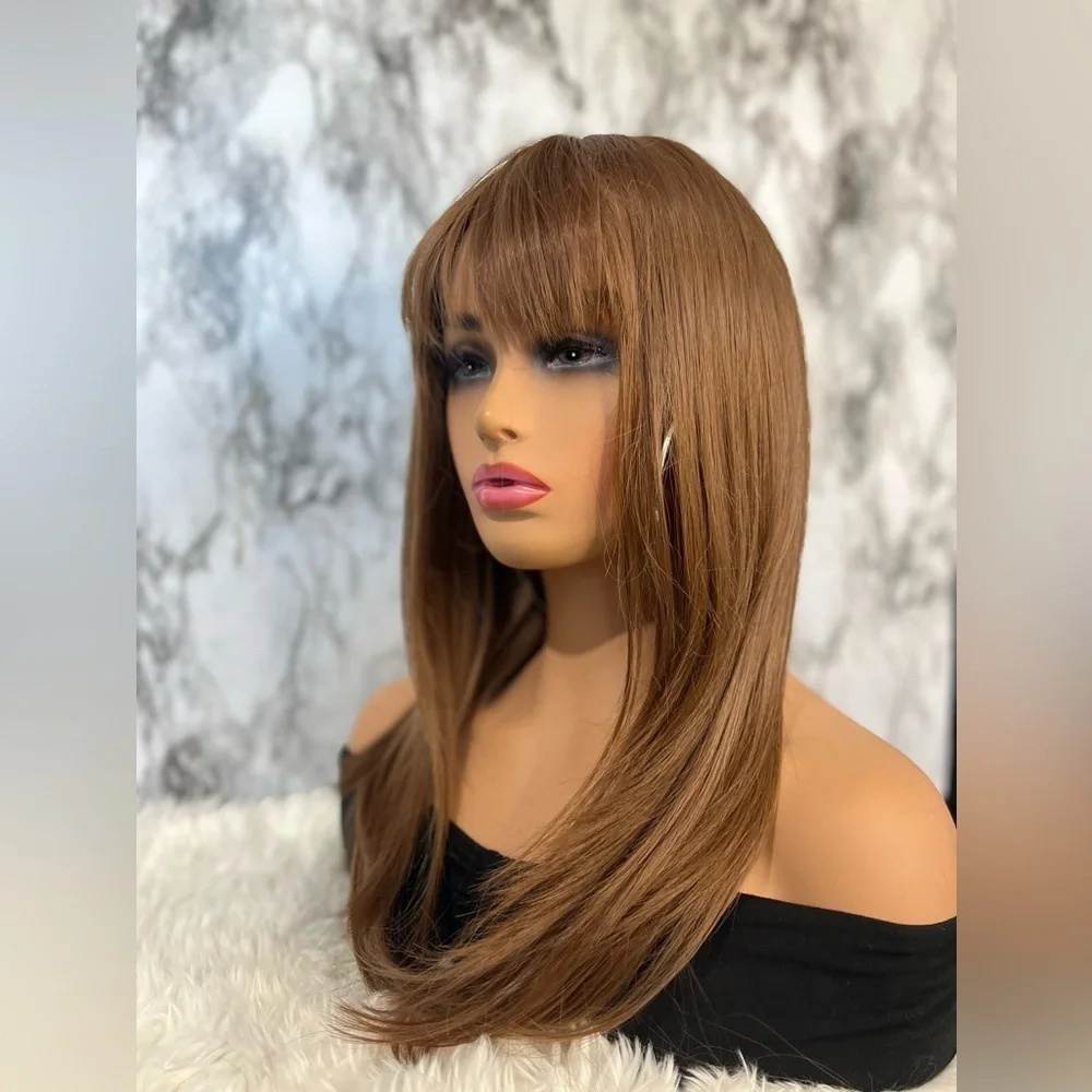 Chesnut Brown Layered wig with Bangs 22”